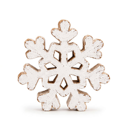 Wooden Snowflake Tabletop Ornament
