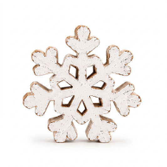 Wooden Snowflake Tabletop Ornament