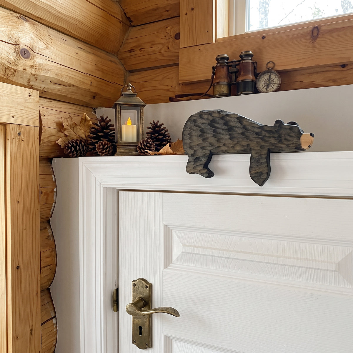 Wooden Bear Door Frame Ornament