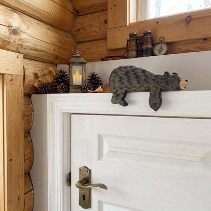 Wooden Bear Door Frame Ornament