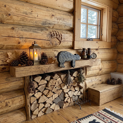 Wooden Bear Door Frame Ornament