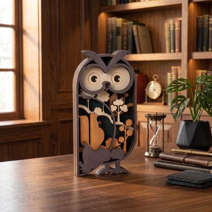 Wooden Owl Tabletop Ornament