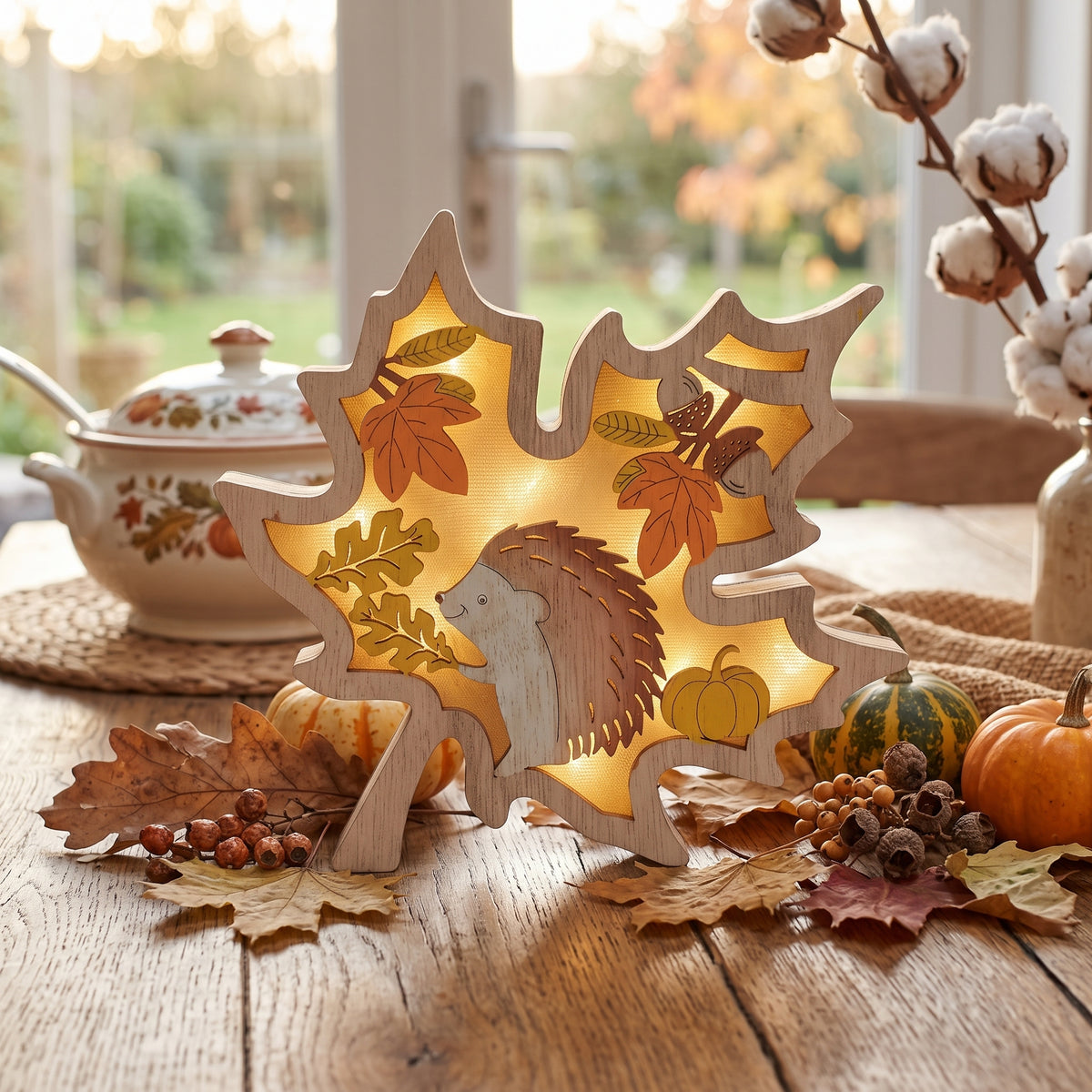 Wooden Maple Leaf Tabletop Ornament