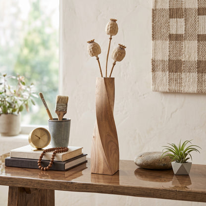 Modern Twisted Wooden Vase